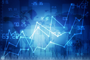 2d rendering Stock market online business concept. business Graph 