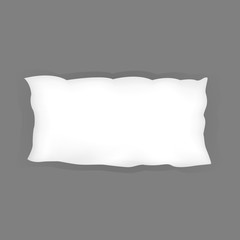 Realistic  bedroom  white pillow set.  Various shapes and sizes. Vector illustration