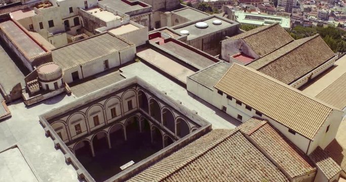 NAPLES, ITALY &ndash; JULY 2016 : Video shot over Castel Sant Elmo on a sunny day with cityscape and sea in view