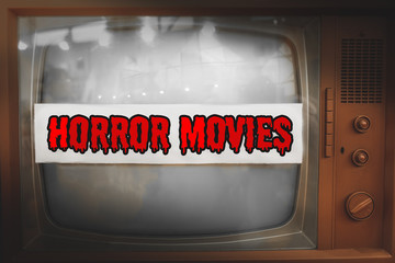 Fototapeta premium horror movies genre television label old tv text vintage retro