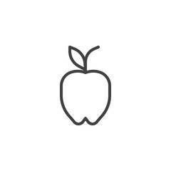 Apple fruit line icon, outline vector sign, linear style pictogram isolated on white. Vegetarian diet food symbol, logo illustration. Editable stroke