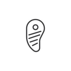 Meat steak line icon, outline vector sign, linear style pictogram isolated on white. Bone beef steak symbol, logo illustration. Editable stroke
