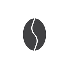 Coffee bean icon vector, filled flat sign, solid pictogram isolated on white. Symbol, logo illustration.