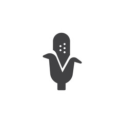 Corn icon vector, filled flat sign, solid pictogram isolated on white. Maize symbol, logo illustration.