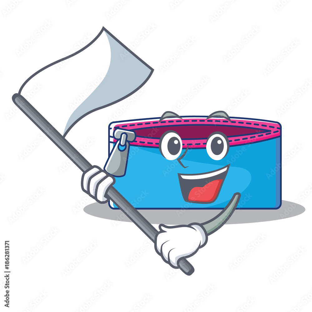 Poster with flag pencil case character cartoon