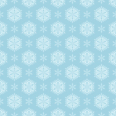White floral seamless pattern on blue background