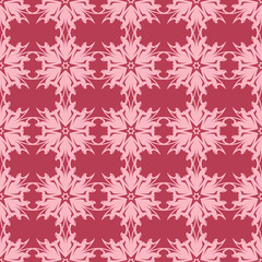 Floral seamless pattern on red background