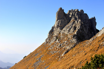 Poland, Tatra Mountains, Zakopane – Little Giewont and Siodlo peaks, path to Czerwone Wierchy peaks