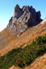 Poland, Tatra Mountains, Zakopane – Little Giewont and Siodlo peaks, path to Czerwone Wierchy peaks