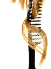 combing hair in the salon