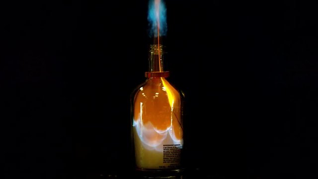 Furious fire on a black background. Beautiful flames close. Alpha channel the fire in burning your night.