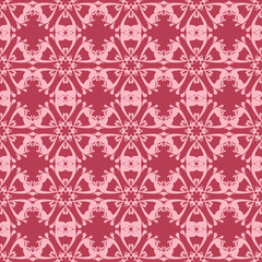 Floral seamless pattern on red background