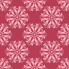 Red floral seamless pattern