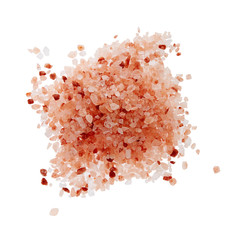 Pink Himalayan Salt Crystals On White Background.