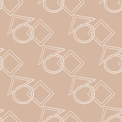 Geometric seamless pattern. Beige and white abstract background