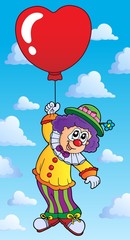 Clown with heart shaped balloon theme 2