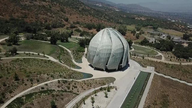 Aerial view of Bahai temple house of worship for South America