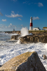 Obraz premium England.Dorset.Weymouth.Portland.Portland Bill in stormy weather