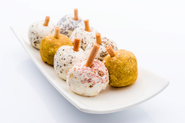 fresh cheese balls with spices