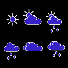 Obraz premium blue weather icon set vector design