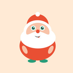 Cute and happy modern smiling santa clause art