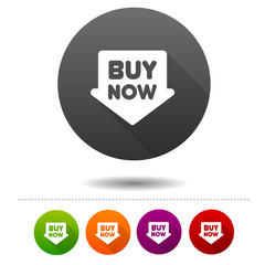Buy now icon. Online Shopping symbol arrow sign. Web Button.