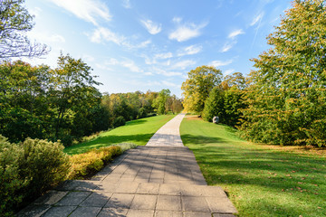 scenic and beautiful tourism trail in the park of Turaida