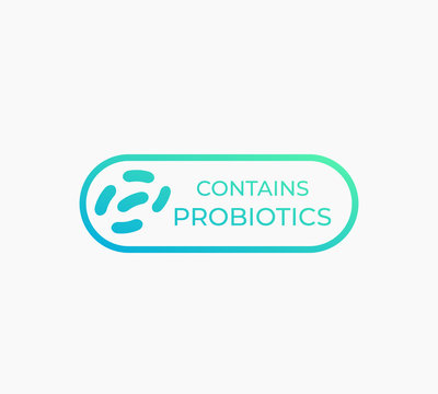 contains probiotics vector label