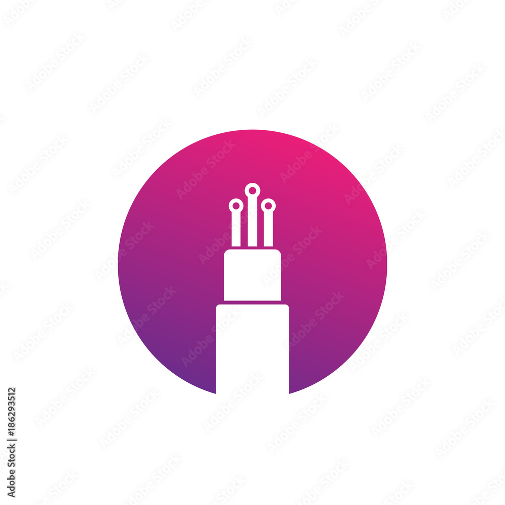 Poster optic fiber cable vector icon