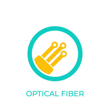 optical fiber icon on white