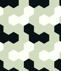 Irregular hexagon seamless pattern. For print, fashion design, wrapping wallpaper