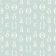 Abstract typographic symbols seamless pattern. For print, fashion design, wrapping, wallpaper