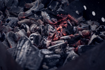 hot coals in the grill