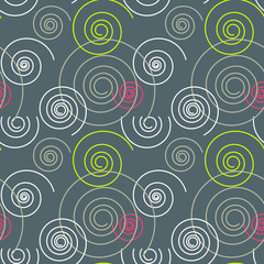 Dancing swirl seamless pattern. For print, fashion design, wrapping wallpaper