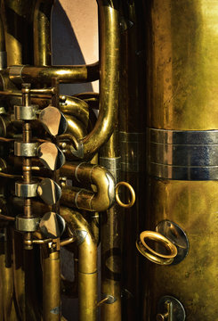 detail of a brass musical instrument