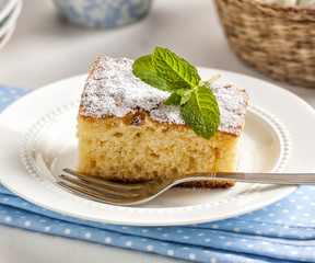 Homemade cake served on a plate