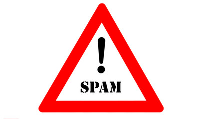 Spamverdacht Warnschild