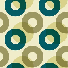 Behang Overlappende kleur cirkels naadloze patroon. Voor print, modeontwerp, verpakking, behang © lkeskinen