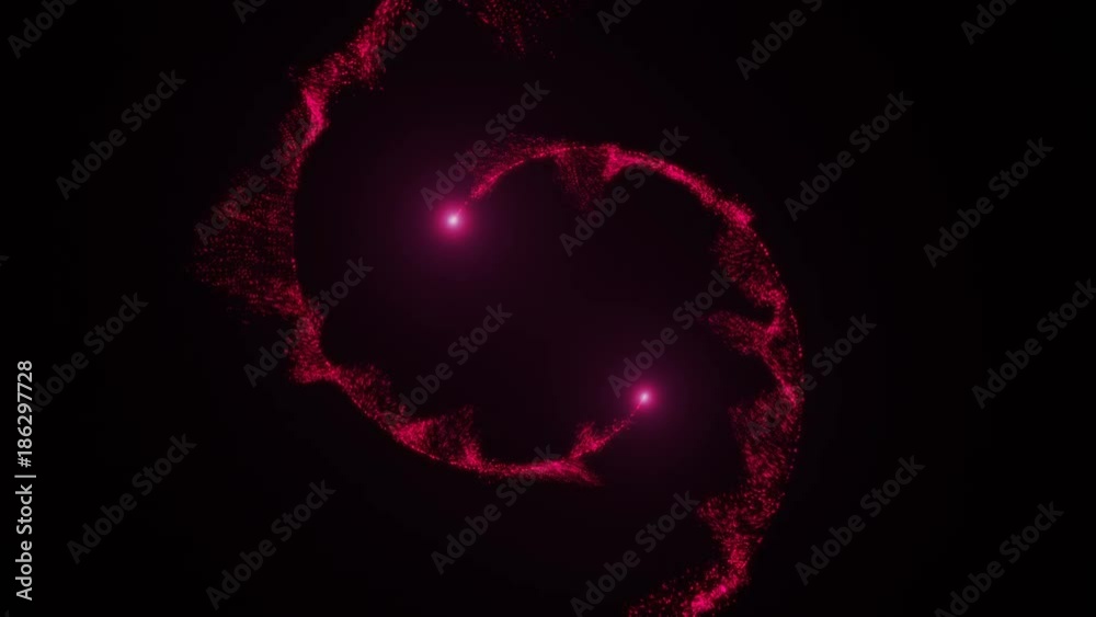 Wall mural opening intro flash light, lens flare, rotation particles. 3d rendering