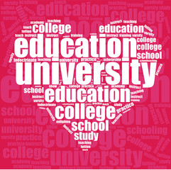 education heart text design