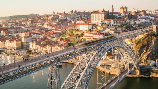 Dom Luís I Bridge, Porto, Portugal, Timelapse Video