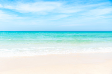 Fototapeta na wymiar Summer Beach. Empty sea and beach background with copy space. Summer Concept