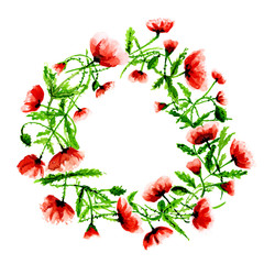 Wreath with poppies