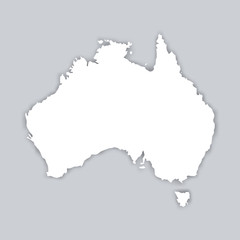 Fototapeta premium Blank Map of Australia. Map of Australia with soft vector shadow . Stock vector. Flat design. Vector illustration EPS10. 