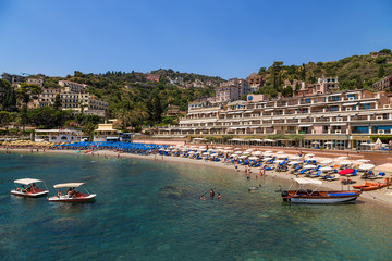 Fototapeta na wymiar Taormina, Sicily. Mazzaro Beach