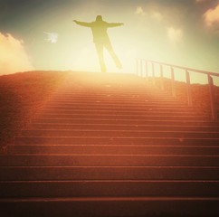 Silhouette at the finish