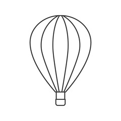 Fototapeta premium Black outline icon of balloon on white background. Line Icon of side view of balloon.