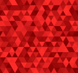 Glasschilderij Driehoeken Naadloze rode abstracte patroon. Geometrische print samengesteld uit driehoeken en polygonen. Robijnrode achtergrond.