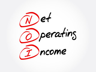 NOI - Net Operating Income acronym, business concept background