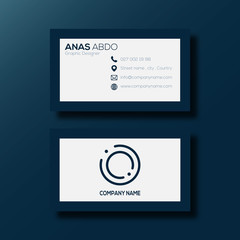 Navy and White Business card